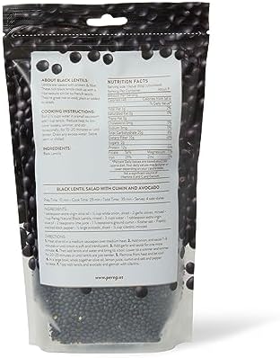 Whole Black Lentils - 16 Oz - Beluga Lentils - Black Masoor Daal - Ideal for Enriching Stews, Curries, Tacos & Soups - Non-GMO, Kosher Certified & Vegan