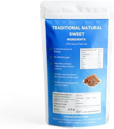 Jiaz Enterprises Palm Candy Panakarkandu | Panam Karkandu | Authentic Indian | Pure Palm Sugar | Natural Sweetener for Cooking & Baking | 200 GM (7.05 Oz)