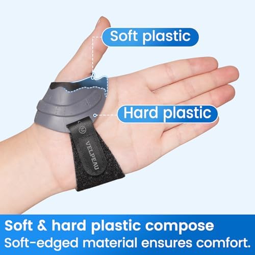 Velpeau CMC Thumb Brace for Osteoarthritis - with Shape-memory Restriction Splint, CMC Joint Stabilizer, Basal Thumb Arthritis Pain Relief and Support for Women and Men (Black, Right Hand, Small)