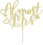 Almost Mrs Cake Topper, Bridal Shower Decorations, Engagement Cake Topper, Bachelorette Party Decoration Supplies gold glitter