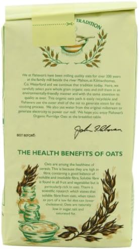 FLAHAVAN'S Organic Porridge Oats, 17.75-Ounce Bags (Pack of 6)
