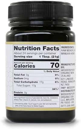Wedderspoon Raw Manuka Honey 850+ MGO, 17.6 Oz, Unpasteurized New Zealand Honey, Non-GMO, BPA-Free Jar, Superfood & Natural Wellness Support