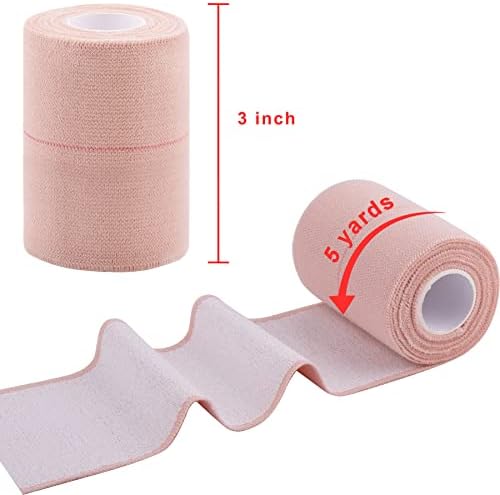 BQTQ 6 Rolls Elastic Adhesive Tape 3 Inch Elastic Bandage Wrap Stretch Self Adherent Wound Wraps Sports Tapes for Wrist Ankle Swelling Sprains