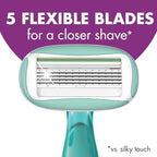 BIC Soleil 5 Sensitive Women's Disposable 5 Blade Razors, 360 Degree Moisture Strips and Pivoting Head, 4-Pack