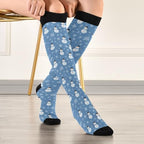 Wusikd Heartbeat Symbol Compression Socks for Women and Men Circulation Black Long Socks for Athletic Running 1