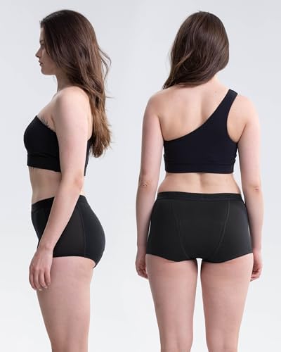 Neione Women Period Underwear Heavy Flow Cotton High-Waisted Sleep Boyshort Menstrual Panties Holds 5 Tampons