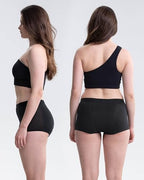 Neione Women Period Underwear Heavy Flow Cotton High-Waisted Sleep Boyshort Menstrual Panties Holds 5 Tampons