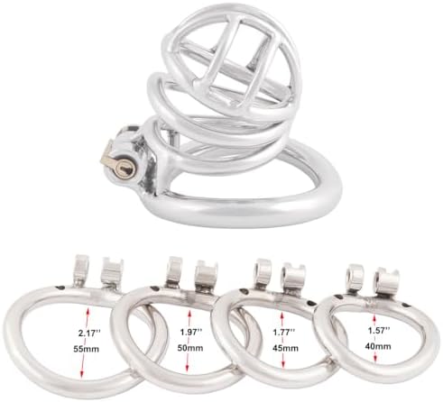 TERNENCE Stainless Steel Small Male Chastity Device Ergonomic Design Stealth Lock for Adults Solitary Extreme Confinement Cage S045 (1.77 inch / 45mm)