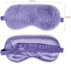 1 Pack Sleep Mask, Eye Shade, Fur Blinkfold, Soft Plush Eye Sleeping Mask for Women, Men, Kids, Boys, Girls (Purple)