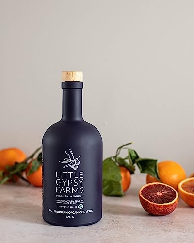 High Mountain Organic EVOO from Little Gypsy Farms | Extra Virgin Olive Oil from a Single Estate in Greece | First Cold-Pressed | High Polyphenols & Amino Acids | Non-GMO | 500ml