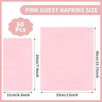 NatNarr 60 Pcs Pink Napkins, 2 Ply Scalloped Napkins Light Pink Disposable Guest Hand Towels for Bathroom Paper Party Dinner Napkin for Mother's Day, Wedding, Baby Bridal Shower, Birthday