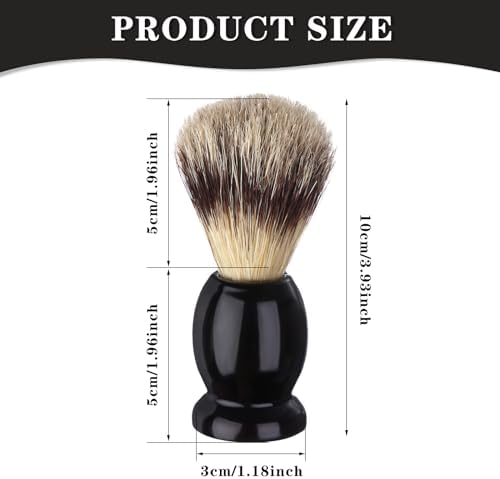 7Pcs Men Shaving Brushes Wood Handle, Professional Salon Tools Hand Crafted Shaving Brush Wood Handle Shave Brushes Handmade Pure Badger Hair Brush for Men Beard
