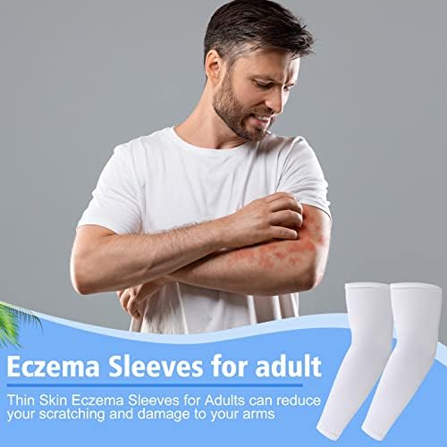 Eurzom 8 Pairs Eczema Sleeve for Adult Teens Eczema Psoriasis Unisex Arm Leg Sleeve for Women Men UV Protection Sleeves(Medium)
