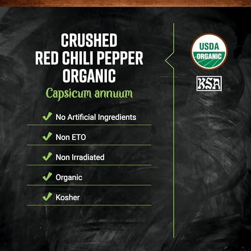 Frontier Co-op Organic Crushed Red Chili Peppers - Kosher | 16 Ounce (Pack of 1)