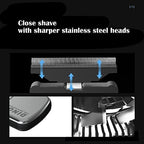 Men's Electric Ultra Thin Rechargeable Razor, Reciprocating Mini Electric Facial Care Beard Trimmer, Cordless USB Travel Razor, Silver