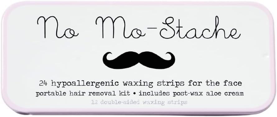 No Mo-Stache Shark Tank Lip Wax Strips for Hair Removal, 24 Hypoallergenic Waxing Strips For Upper Lip, Chin, Eyebrows, and Face