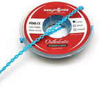 SNAWOP Dental Orthodontic Power Chain Multicolor Spool Elastic Rubber Bands for Teeth Braces (Long, Light Blue)
