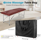 Qivine Massage Tables Bag with Wheels, 28-37 Inch Portable Spa Bed Lightweight Bag, Physical Therapy Table Carry Case with Durable Zipper Tear-Resistant Oxford for Folding Table Chairs