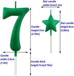 2.75in Green Number 7 Birthday Candles, Glitter Happy Birthday Cake Cupcake Toppers Decoration and Celebrating for Adults/Kids Party Baking (Green 2.75in Number 7)