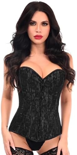 Daisy Corsets Lavish Lace Corset Tops for Women. Lingerie, Bustier, Burlesque, and Plus Size Boned Cincher - Zip and Lacing