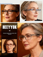 HEEYYOK Readers For Wome Reading Glasses Womem For Small Face Square Cheaters Reading Glasses Womens Lightweight 4-Pack