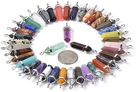 Justinstones Crystal Healing Hexagonal Point Chakra Reiki Pendant Beads Lot