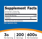 Nutricost Pure L-Citrulline (Base) Powder (600 Grams)