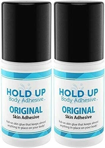 Original Roll-On – Body Glue for Dancers, Skin Adhesive for Compression Stockings, Sock Glue for Costumes, Lingerie, Cosplay, Fashion & Support Wear – 2 oz Bottle (2)