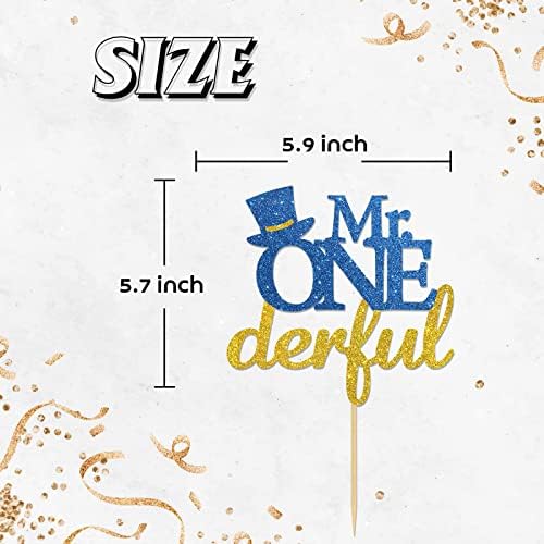 Mr Onederful Cake Topper, Boys 1st Birthday, Baby Shower Party Decoration, Welcome Baby Boy Cake Decor, It's a Boy Gender Reveal Party Supplies
