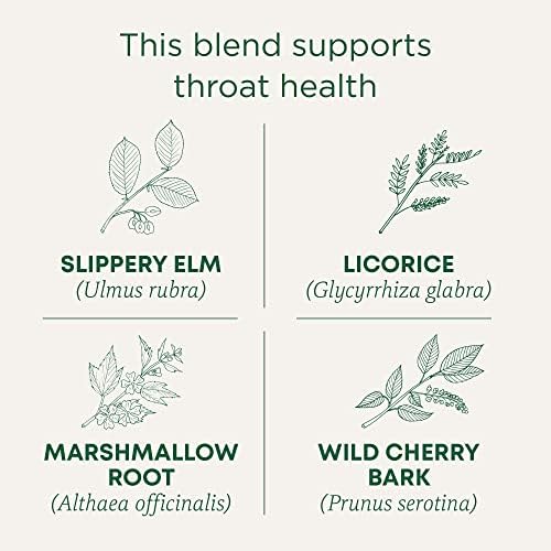 Traditional Medicinals Organic, Throat Coat Tea, Original with Slippery Elm - Supports Throat Health - Kosher, Non-GMO, Caffeine-Free, Compostable - 16 Tea Bags