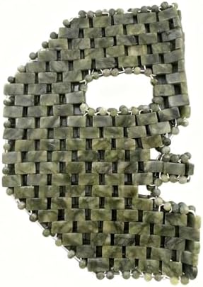 Natural Jade Sleep Mask Facial Eye Cooling Stone Massage Tools for Puffy Eyes Dark Circles (Green)