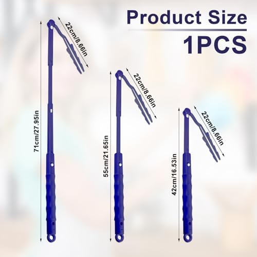 Replacement Handle Compatible with Duster Refill, Extended Handle Only Telescopic Extended Pole Adjustable Length Duster Handle for Home Cleaning Accessories (Blue)