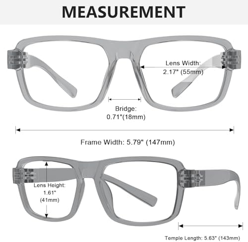 Eyekepper 6 Pack Metalless Reading Glasses - Screwless Spring Hinges, Large Frame Readers for Women and Men +0.50
