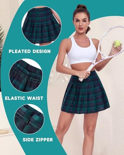 Pleated Skirts for Women Tennis Skirt with Shorts High Waisted Mini Skirt Athletic Golf Skirts Uniform Cheer Dress