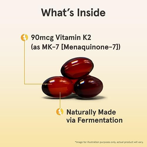 Jarrow Formulas MK-7 90 mcg - Bioactive Form of Vitamin K2-120 Servings (Softgels) - for Bone & Cardiovascular Health - Vitamin K2 MK-7 Dietary Supplement - Gluten-Free