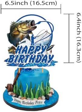 25 Pcs Gone Fishing Cake Topper Cupcake Toppers - Fishing Cake and Party Decorations - Birthday Party Supplies for Baby Shower