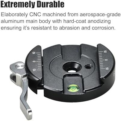 SUNWAY 58mm Round Arca Swiss Clamp,Lever QR Clip for Tripod Head