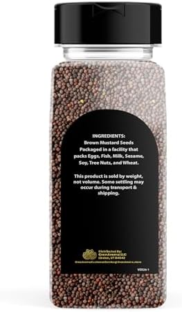 GranAroma Brown Mustard Seeds, 11.2 oz, Strong Flavor, Condiments & Sauces, Versatile Seeds