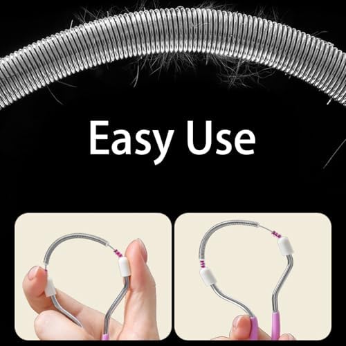 Facial Hair Remover Manual Epilator with Handle, 4 Pcs, Pink and Blue