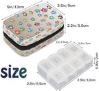 Weekly Travel Pill Organizer Case for Purse with Removable 7 Day Box Portable Compact Size Pill Box Fashionable Pill Container for Medicine Vitamin Supplement Cute Paw Skin