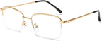 LJCZKA Half Rimless Blue Light Blocking Glasses Women Men Fresh Rectangle Computer Business Glasses