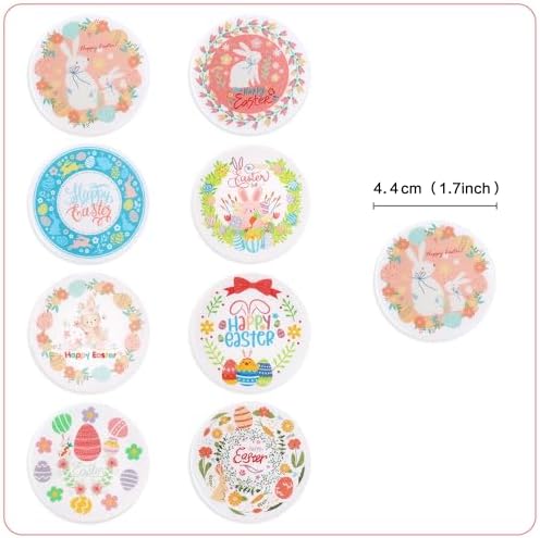 56 Pcs Easter Edible Cupcake Toppers with Bunny Egg Decorations for Birthday, Rabbit Theme Party and Baby Shower Party (Easter Bunny Round)