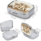 Three Small Dogs Print Pill Box Medicine Pill Organizer Small Pill Case Travel Pill Container Portable Pill Case for Pocket 2 Compartment Pill Holder Pill Boxes for Travel