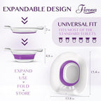 Fivona Sitz Bath for Toilet Seat Postpartum and Hemorrhoids Care - Yoni Steam Seat - Foldable Basin for Epsom Salt Soak - Portable Bidet BPA Free Temperature Resistant - Universal Fit - Purple