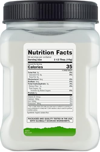 Nutricost Pantry Organic Cassava Flour (1.5 Pound Bottle) Gluten Free, Non-GMO, Vegan Pure Powder For Baking, Cooking, Etc.