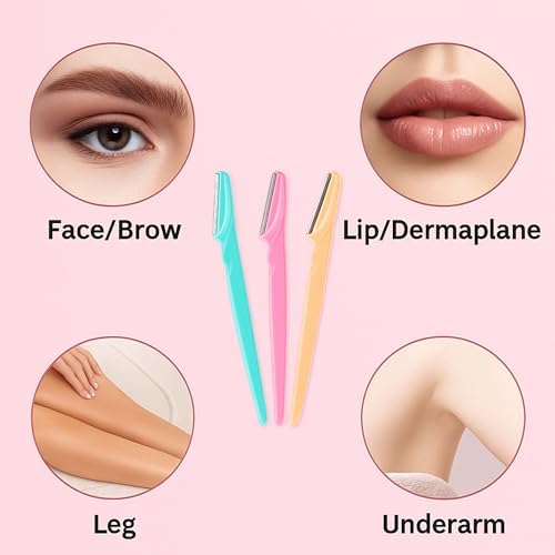 6 Pcs Eyebrow Razor for Women and Men, Facial Hair Remover, Dermaplaning Tool for Face, Precision Eyebrow Shaper, Multipurpose Exfoliating Trimmer with Safety Cover