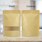 FireKylin 100 Pcs Paper Bags Resealable bags 3.5" x 5.5" Zipper Food Storage Bags, Stand Up, with Matte Window, Reusable, Sealable, for Packaging Products