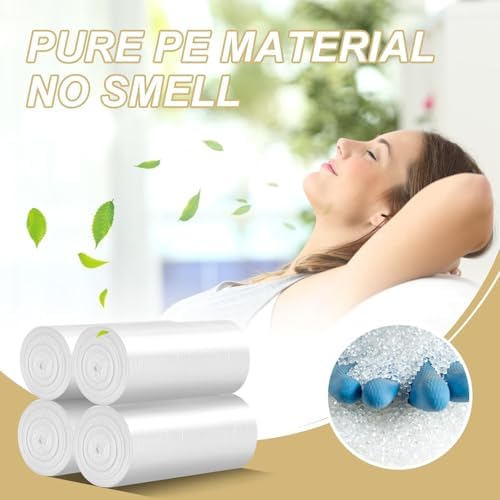 2.6 Gallon Mini Clear Trash Bag - Small Garbage Bags For Bathroom Can 105 Count 10 Liter Plastic Unscented Tiny Waste Basket Little Liners Kitchen Office Car Strong Thick Bulk Inwaysin