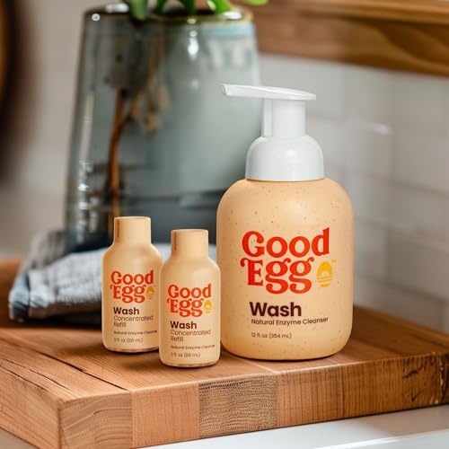 GoodEgg Organic Egg Cleaner Concentrated Refill for Farm Fresh Eggs, Food-Grade, Non-Toxic, Chicken Coop Accessories, Egg Washing Solution, USA-Made Foaming Pump, 2 Pack, As Seen On Shark Tank