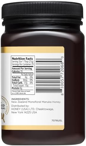 Manuka Doctor - MGO 525+ Manuka Honey Monofloral, 100% Pure New Zealand Honey. Certified. Guaranteed. Raw. Non-GMO (17.6 oz)